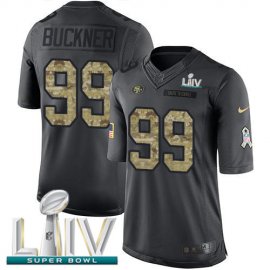 Nike San Francisco 49ers #99 DeForest Buckner Black Super Bowl LIV 2020 Mens Stitched NFL Limited 2016 Salute to Service Jersey