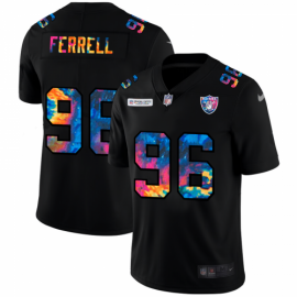 Las Vegas Raiders #96 Clelin Ferrell Mens Nike Multi-Color Black 2020 NFL Crucial Catch Vapor Untouchable Limited Jersey