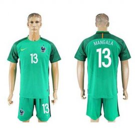France #13 Mangala Green Goalkeeper Soccer Country Jersey
