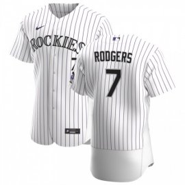 Colorado Rockies #7 Brendan Rodgers Mens Nike White Home 2020 Authentic Player MLB Jersey