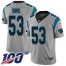 Nike Carolina Panthers #53 Brian Burns Silver Mens Stitched NFL Limited Inverted Legend 100th Season Jersey