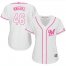 Milwaukee Brewers #46 Corey Knebel White/Pink Fashion Womens Stitched MLB Jersey