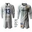 Barcelona #13 Neto Grey Goalkeeper Long Sleeves Kid Soccer Club Jersey