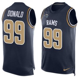 Nike Los Angeles Rams #99 Aaron Donald Navy Blue Team Color Mens Stitched NFL Limited Tank Top Jersey
