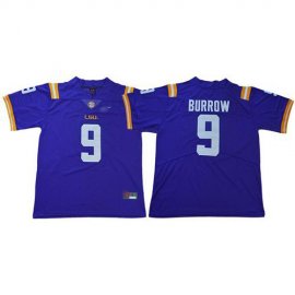 LSU Tigers #9 Joe Burrow Purple Limited Stitched College Jersey