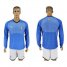 Italy Blank Blue Home Long Sleeves Soccer Country Jersey