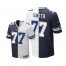 Nike Dallas Cowboys #77 Tyron Smith Navy Blue/White Mens Stitched NFL Elite Split Jersey