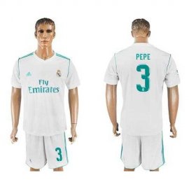 Real Madrid #3 Pepe White Home Soccer Club Jersey