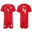 Wales #4 Davies Red Home Soccer Club Jersey