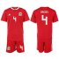 Wales #4 Davies Red Home Soccer Club Jersey