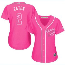 Washington Nationals #2 Adam Eaton Pink Fashion Womens Stitched MLB Jersey
