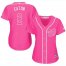 Washington Nationals #2 Adam Eaton Pink Fashion Womens Stitched MLB Jersey