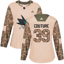 Adidas San Jose Sharks #39 Logan Couture Camo Authentic 2017 Veterans Day Womens Stitched NHL Jersey