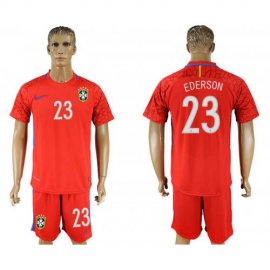 Brazil #23 EDERSON Red Goalkeeper 2018 FIFA World Cup Soccer Jersey