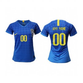 Womens Brazil Personalized Away Soccer Country Jersey