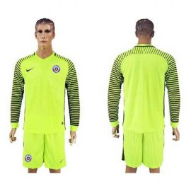 Chile Blank Green Long Sleeves Goalkeeper Soccer Country Jersey