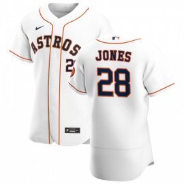 Houston Astros #28 Taylor Jones Mens Nike White Home 2020 Authentic Player MLB Jersey