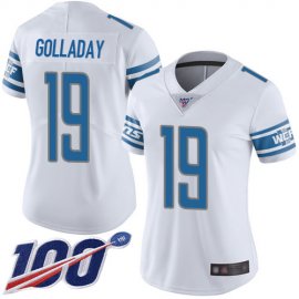 Nike Detroit Lions #19 Kenny Golladay White Womens Stitched NFL 100th Season Vapor Limited Jersey