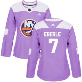 Adidas New York Islanders #7 Jordan Eberle Purple Authentic Fights Cancer Womens Stitched NHL Jersey