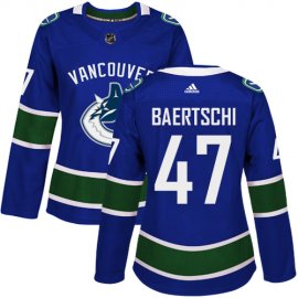 Adidas Vancouver Canucks #47 Sven Baertschi Blue Home Authentic Womens Stitched NHL Jersey