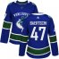 Adidas Vancouver Canucks #47 Sven Baertschi Blue Home Authentic Womens Stitched NHL Jersey