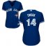 Toronto Blue Jays #14 Justin Smoak Blue Alternate Womens Stitched MLB Jersey