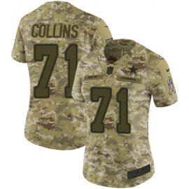 Nike Dallas Cowboys #71 Lael Collins Camo Womens Stitched NFL Limited 2018 Salute to Service Jersey