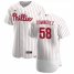 Philadelphia Phillies #58 Seranthony Dominguez Mens Nike White Home 2020 Authentic Player MLB Jersey