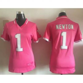 Nike Carolina Panthers #1 Cam Newton Pink Womens Stitched NFL Elite Bubble Gum Jersey