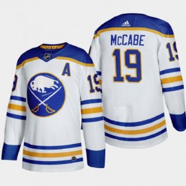 Buffalo Sabres #19 Jake Mccabe Mens Adidas 2020-21 Away Authentic Player Stitched NHL Jersey White