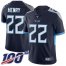 Nike Tennessee Titans #22 Derrick Henry Navy Blue Team Color Mens Stitched NFL 100th Season Vapor Limited Jersey