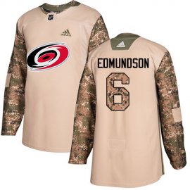 Adidas Carolina Hurricanes #6 Joel Edmundson Camo Authentic 2017 Veterans Day Stitched NHL Jersey