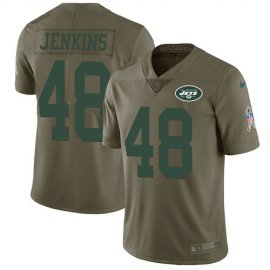 Nike New York Jets #48 Jordan Jenkins Olive Mens Stitched NFL Limited 2017 Salute To Service Jersey