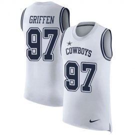 Nike Dallas Cowboys #97 Everson Griffen White Mens Stitched NFL Limited Rush Tank Top Jersey