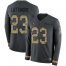 Nike New Orleans Saints #23 Marshon Lattimore Anthracite Salute to Service Mens Stitched NFL Limited Therma Long Sleeve Jersey