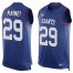 Nike New York Giants #29 Xavier McKinney Royal Blue Team Color Mens Stitched NFL Limited Tank Top Jersey
