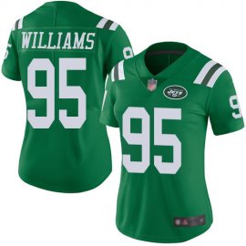 Nike New York Jets #95 Quinnen Williams Green Womens Stitched NFL Limited Rush Jersey