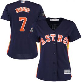 Houston Astros #7 Craig Biggio Navy Blue Alternate 2019 World Series Bound Womens Stitched MLB Jersey
