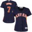 Houston Astros #7 Craig Biggio Navy Blue Alternate 2019 World Series Bound Womens Stitched MLB Jersey