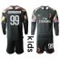 AC Milan #99 Donnarumma Black Goalkeeper Long Sleeves Kid Soccer Club Jersey