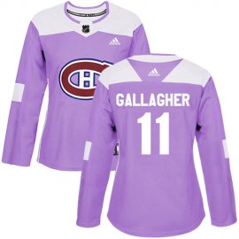 Adidas Montreal Canadiens #11 Brendan Gallagher Purple Authentic Fights Cancer Womens Stitched NHL Jersey