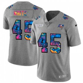 Tampa Bay Buccaneers #45 Devin White Mens Nike Multi-Color 2020 NFL Crucial Catch NFL Jersey Greyheather