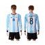 Argentina #8 J.Zanetti Home Long Sleeves Soccer Country Jersey