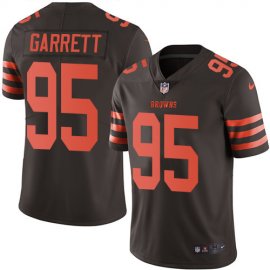 Nike Cleveland Browns #95 Myles Garrett Brown Mens Stitched NFL Limited Rush Jersey