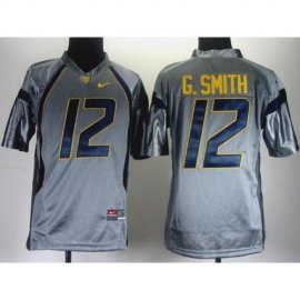 Kids West Virginia Mountaineers 12 Geno Smith Grey College Football NCAA Jersey