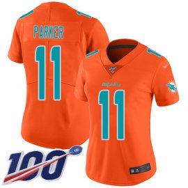 Nike Miami Dolphins #11 DeVante Parker Orange Womens Stitched NFL Limited Inverted Legend 100th Season Jersey