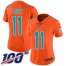 Nike Miami Dolphins #11 DeVante Parker Orange Womens Stitched NFL Limited Inverted Legend 100th Season Jersey