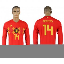 Belgium #14 MERTENS Home 2018 FIFA World Cup Long Sleeve Thailand Soccer Jersey