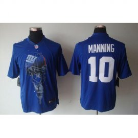 Nike New York Giants #10 Eli Manning Royal Blue Team Color Mens Stitched NFL Helmet Tri-Blend Limited Jersey