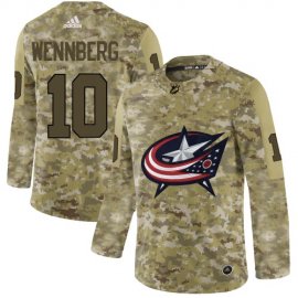 Adidas Columbus Blue Jackets #10 Alexander Wennberg Camo Authentic Stitched NHL Jersey